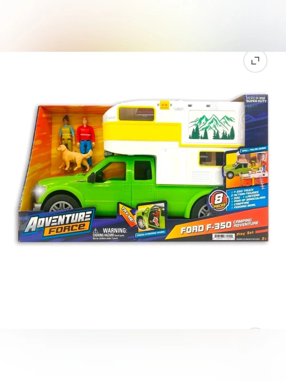 Adventure Force Ford F-350 Camping Adventure Vehicle Play Set, 8 Pieces